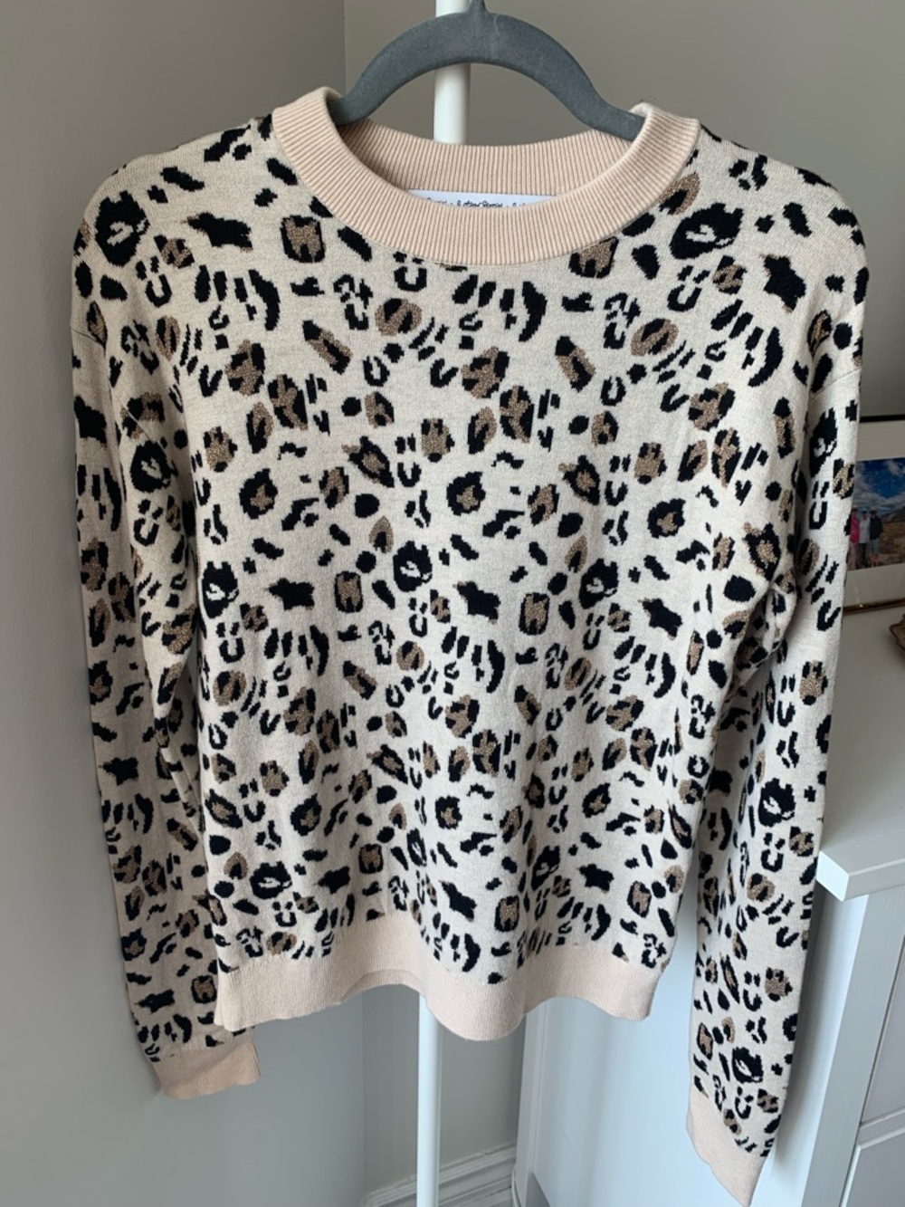 & Other Stories Leopard Print Crewneck Sweater - Wool Blend